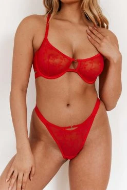 Lounge Underwear Grace Balcony Bra (Set) - Red Bügel-BH Sets