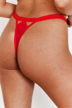 Lounge Underwear String Und Slip Grace Balcony Thong - Red