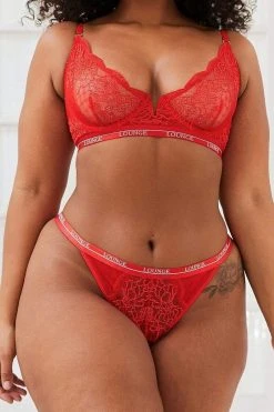 Lounge Underwear Outlet Royal Balcony Bra (Set) - Red