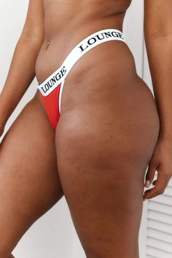 Lounge Underwear Outlet Outlet Bamboo Triangle Thong - Red