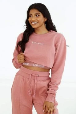 Lounge Underwear Outlet Outlet Two Piece Bralette & Cropped Jumper - Smoked Pink