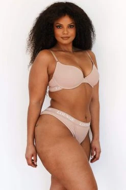 Lounge Underwear Ultra Comfort Ribbed T-Shirt Bra (Set) - Taupe Bügel-BH Sets