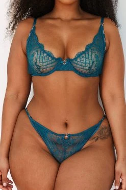 Lounge Underwear Sustainable Charmed Balcony Bra (Set) - Turquoise 18 Lounge Underwear Sustainable Charmed Balcony Bra (Set) - Turquoise