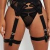Lounge Underwear Electra Intimates Thong & Suspender Belt (Set) - Black