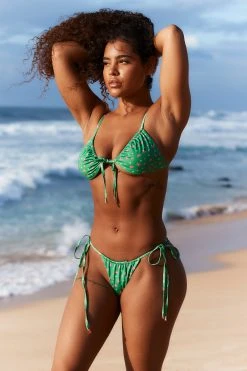 Lounge Underwear Floral Bikini Top - Green 6 Lounge Underwear Floral Bikini Top - Green