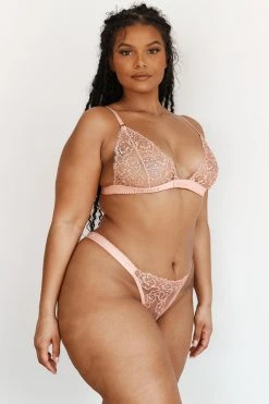 Lounge Underwear Embroidered Triangle Bra (Set) - Pink Bestsellers