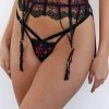Lounge Underwear Bella Intimates Thong & Suspender Belt (Set) - Black Lace 1 Lounge Underwear Bella Intimates Thong & Suspender Belt (Set) - Black Lace