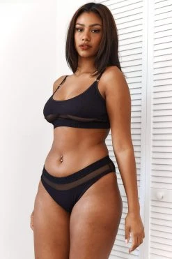 Lounge Underwear Mesh Bra (Set) - Black