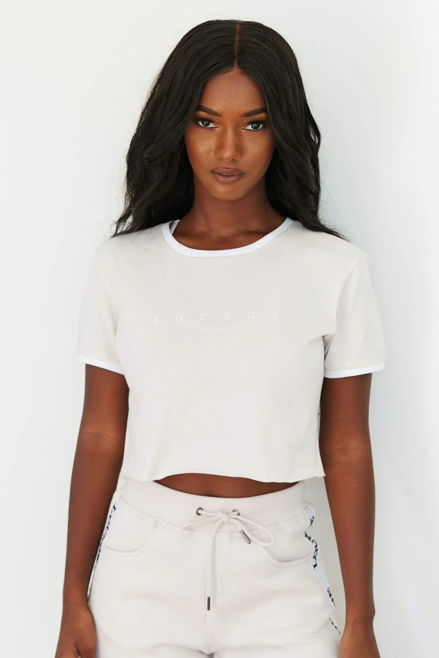 4CreamT-ShirtEcommMariama.jpg Lounge Underwear Tops Und Hoodys Cropped T-Shirt - Cream