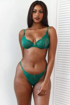 Lounge Underwear Sustainable Charmed Balcony Bra (Set) - Emerald
