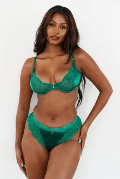Lounge Underwear Sustainable Silk Balcony Bra (Set) - Emerald Bügel-BH Sets
