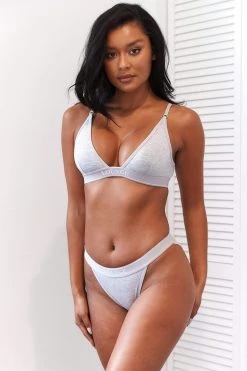 Lounge Underwear Bamboo Minimal Triangle Bra (Set) - Grey BH Ohne Bügel Sets