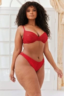 Lounge Underwear Outlet Outlet Icon Balcony Bra (Set) - Maroon