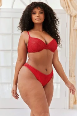 Lounge Underwear Outlet Outlet Icon Balcony Bra (Set) - Maroon