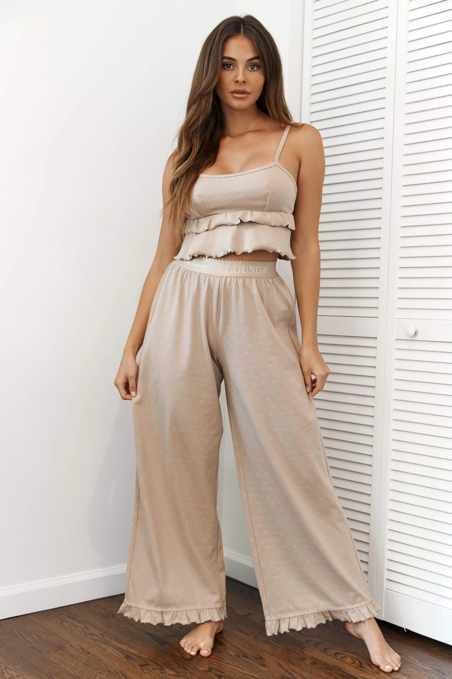 4MinkFrillPyjamasTrousers-Daniela.jpg Lounge Underwear Frill Pyjama Trousers - Mink