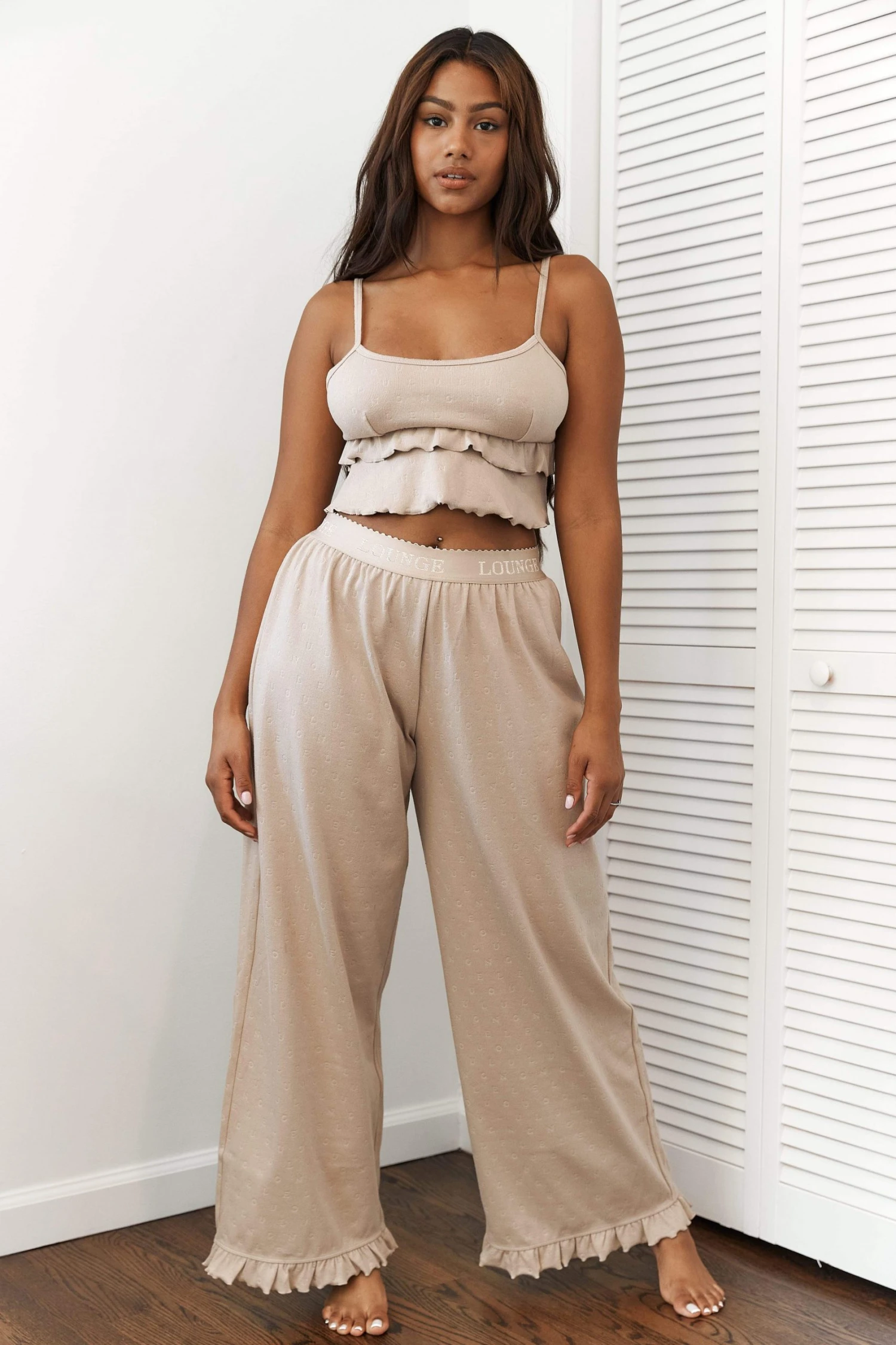4MinkFrillPyjamasTrousers-Nayeli.jpg Lounge Underwear Frill Pyjama Trousers - Mink