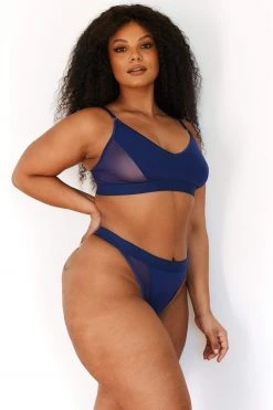 Lounge Underwear BH Ohne Bügel Sets Contour Mesh Bra (Set) - Navy