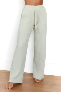 Lounge Underwear Luxury Ribbed Top (Set) - Olive