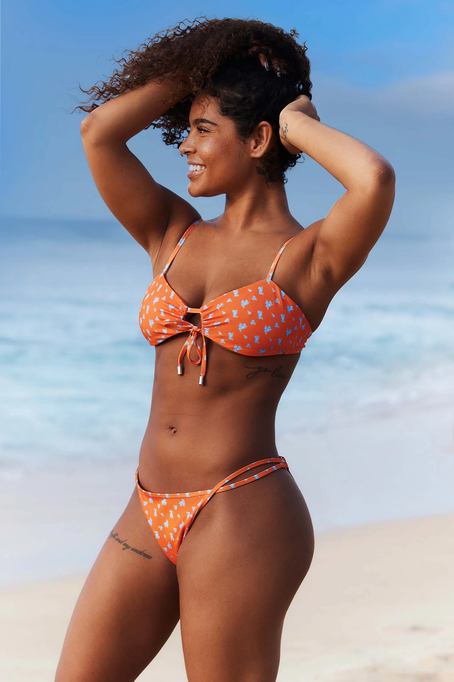 4OrangeFloralSwimBriefs-Malaika.jpg Lounge Underwear Floral Bikini Briefs - Orange