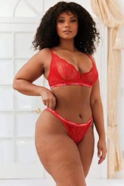 Lounge Underwear Outlet Royal Balcony Bra (Set) - Red