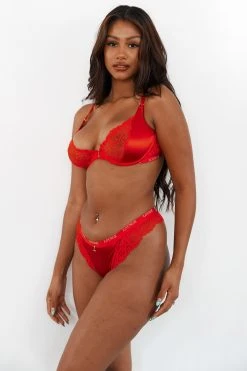 Lounge Underwear Sustainable Silk Balcony Bra (Set) - Red Bügel-BH Sets