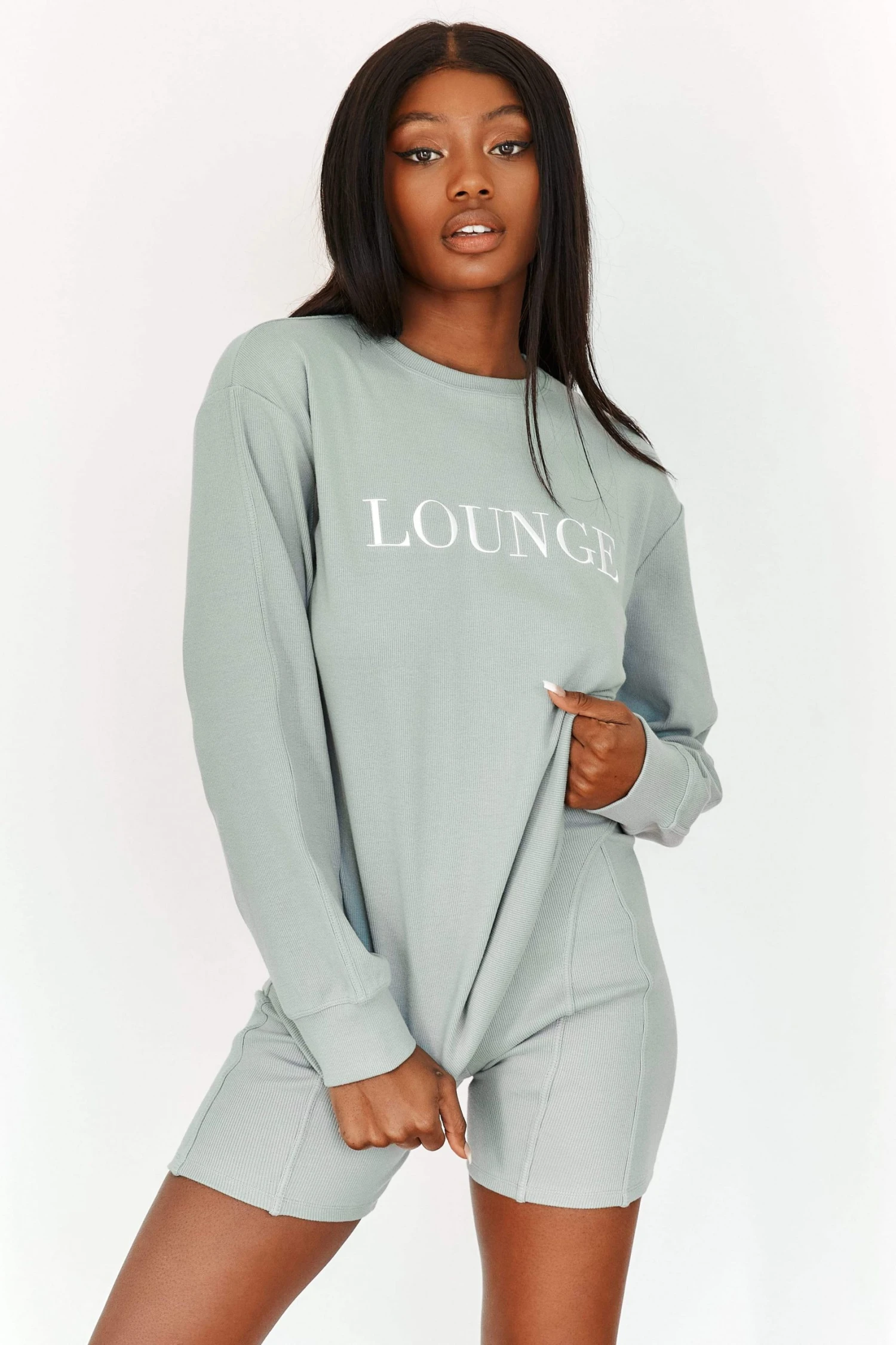 4SageSoftChicRibbedLongSleeveTop-Amina.jpg Lounge Underwear Soft Chic Ribbed Long Sleeve Top - Sage Tops Und Hoodys