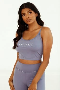 Lounge Underwear Outlet Minimal Crop Top (Set) - Smoked Blue Outlet 5 Lounge Underwear Outlet Minimal Crop Top (Set) - Smoked Blue Outlet