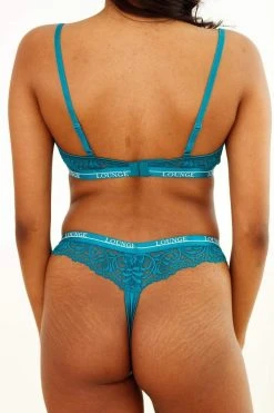 Lounge Underwear Outlet Silk Balcony Bra (Set) - Turquoise