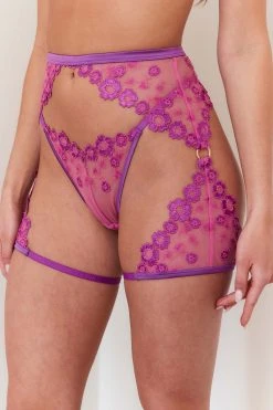Lounge Underwear Roxanne Intimates Thong & Suspender Belt (Set) - Violet Neuheiten