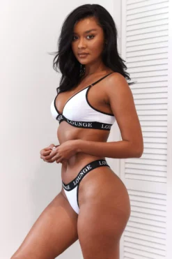 Lounge Underwear Bamboo Triangle Bra (Set) - White & Black BH Ohne Bügel Sets