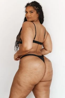 Lounge Underwear Embroidered Triangle Bra (Set) - Black