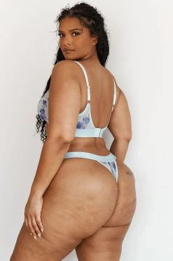 Lounge Underwear Floral Mesh Bra (Set) - Blue Bügel-BH Sets