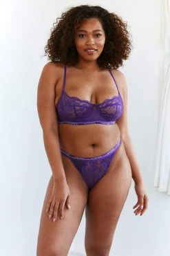 Lounge Underwear Blossom Balcony Bra (Set) - Purple 6 Lounge Underwear Blossom Balcony Bra (Set) - Purple