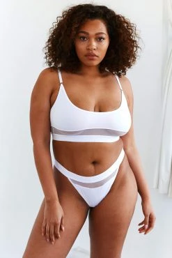 Lounge Underwear Mesh Bra (Set) - White