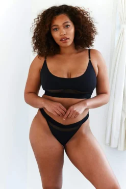 Lounge Underwear Mesh Bra (Set) - Black