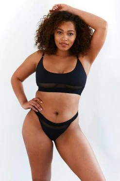 Lounge Underwear Mesh Bra (Set) - Black