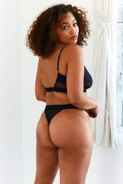 Lounge Underwear Mesh Bra (Set) - Black