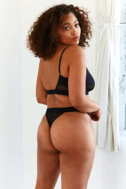 Lounge Underwear Mesh Bra (Set) - Black