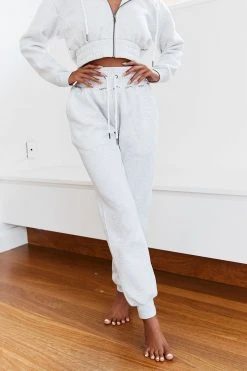 Lounge Underwear High Waisted Scrunchie Joggers - Ash White