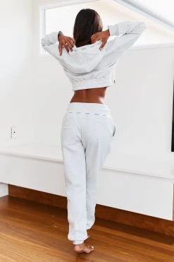 Lounge Underwear High Waisted Scrunchie Joggers - Ash White