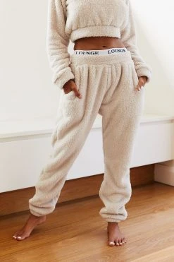 Lounge Underwear Jogger Und Hose Teddy Joggers - Oatmeal Cream