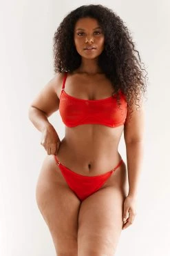 Lounge Underwear Nichtgepolsterte Bold Mesh Bra (Set) - Red