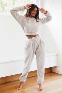 Lounge Underwear Teddy Joggers - Frosted Grey Jogger Und Hose