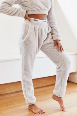 Lounge Underwear Teddy Joggers - Frosted Grey Jogger Und Hose