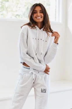 Lounge Underwear Cropped Hoodie - Ash White