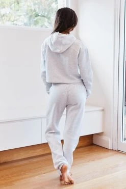 Lounge Underwear Cropped Hoodie - Ash White