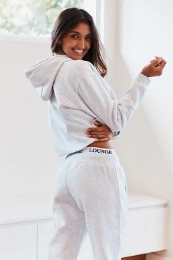 Lounge Underwear Cropped Hoodie - Ash White