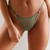 Lounge Underwear String Und Slip Bold Mesh Briefs - Khaki