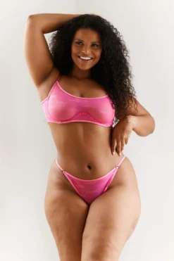 Lounge Underwear Bold Mesh Bra (Set) - Hot Pink