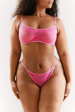 Lounge Underwear Bold Mesh Bra (Set) - Hot Pink 5 Lounge Underwear Bold Mesh Bra (Set) - Hot Pink